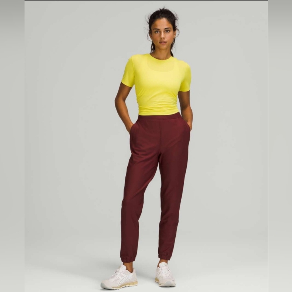 Lululemon Adapted State High Rise Fleece Jogger Pants - Red Merlot